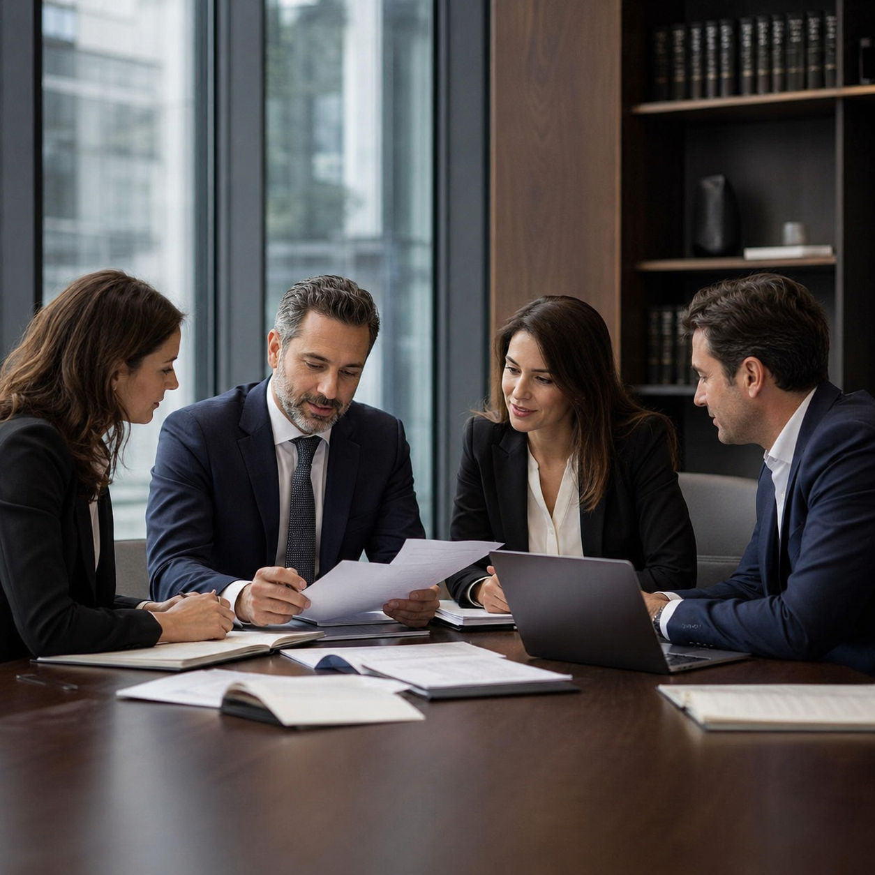 Staff de abogados de ASL Allende Soluciones Legales en reunión